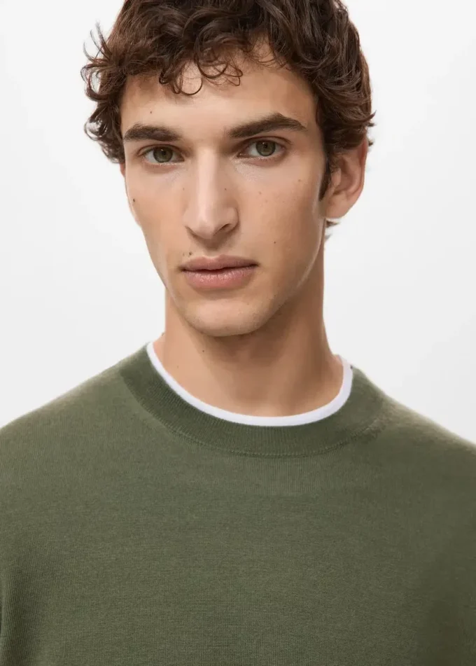Pullover mit Rundhalsausschnitt aus 100 % Merinowolle