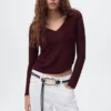Pullover mit V-Ausschnitt und Lurex Pullover mit V-Ausschnitt und Lurex