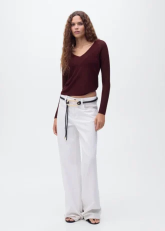Pullover mit V-Ausschnitt und Lurex