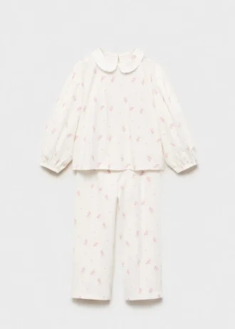 Pyjama mit Baby-Kragen und Print