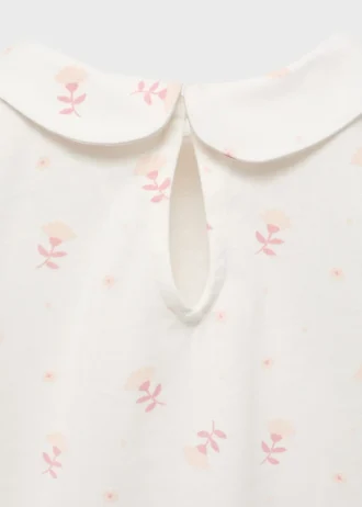 Pyjama mit Baby-Kragen und Print