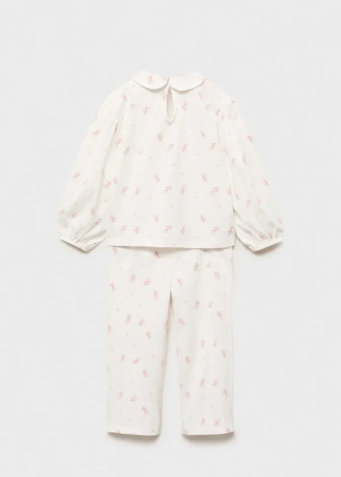 Pyjama mit Baby-Kragen und Print Pyjama mit Baby-Kragen und Print