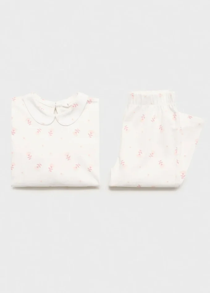 Pyjama mit Baby-Kragen und Print Pyjama mit Baby-Kragen und Print