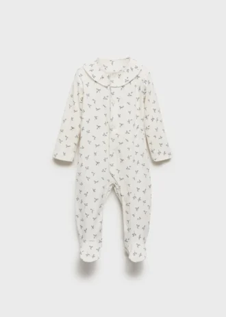Pyjama mit Blumenmuster und Baby-Ausschnitt