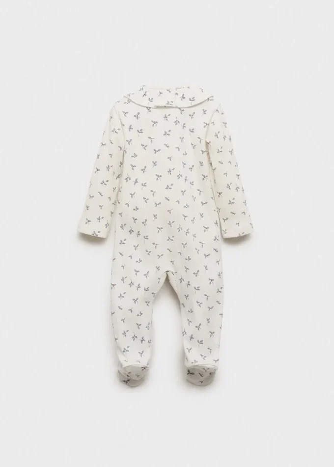 Pyjama mit Blumenmuster und Baby-Ausschnitt