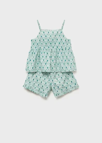 Pyjama-Shorts mit Rüschen