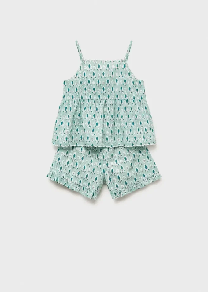 Pyjama-Shorts mit Rüschen