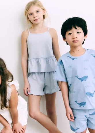 Pyjama-Shorts mit Rüschen