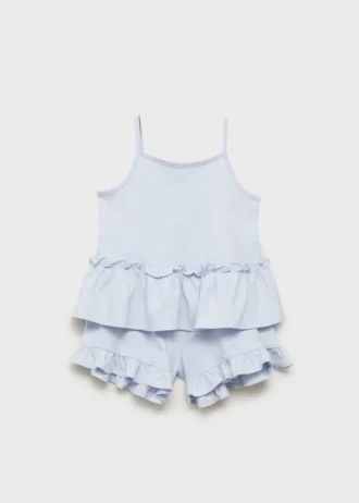 Pyjama-Shorts mit Rüschen