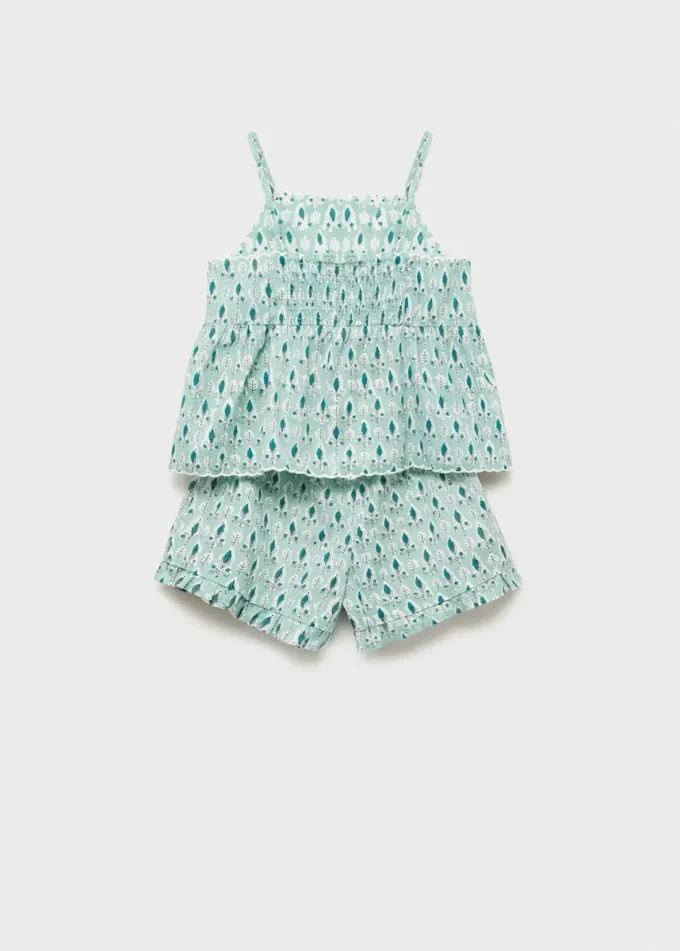 Pyjama-Shorts mit Rüschen