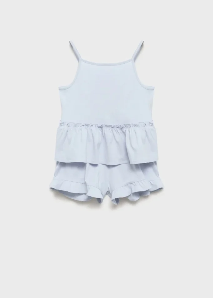 Pyjama-Shorts mit Rüschen
