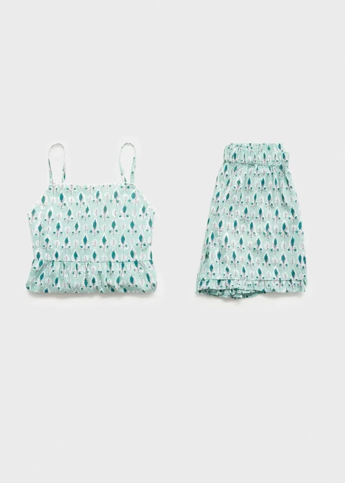 Pyjama-Shorts mit Rüschen