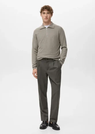 Regular Fit Cordhose mit Bundfalten