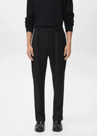 Regular-Fit-Flanellhose mit Bundfalten