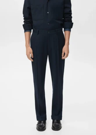 Regular-Fit-Flanellhose mit Bundfalten