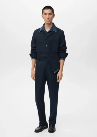 Regular-Fit-Flanellhose mit Bundfalten