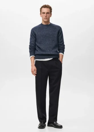 Regular-Fit-Flanellhose mit Bundfalten