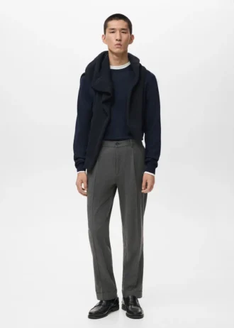 Regular-Fit-Flanellhose mit Bundfalten