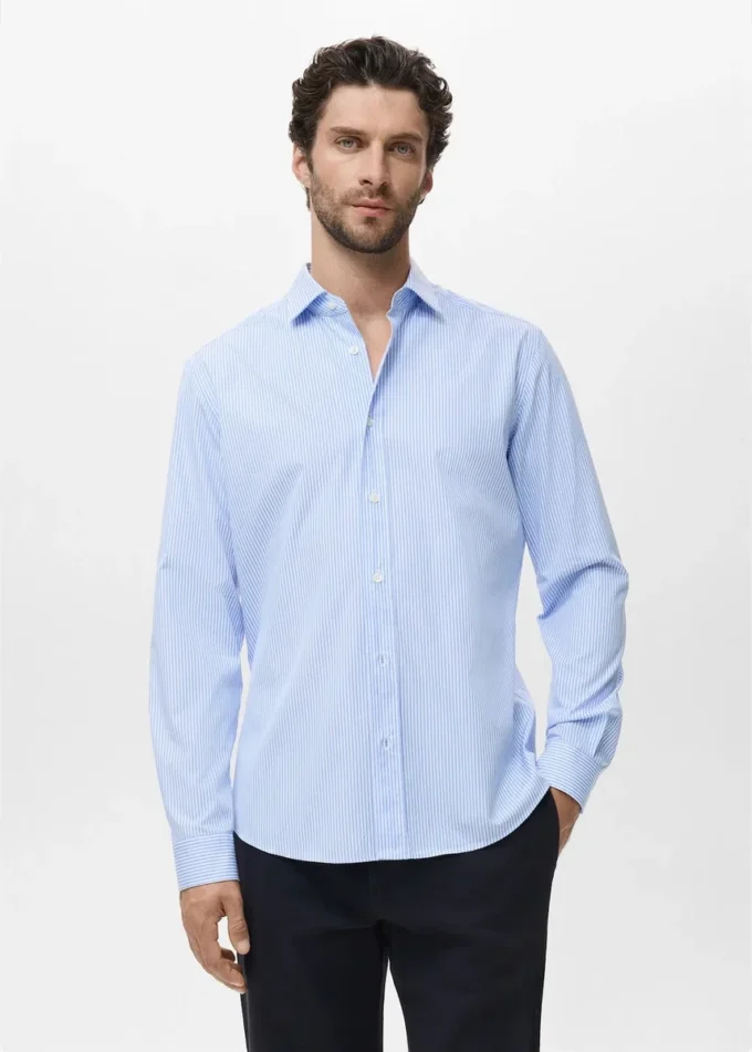 Regular Fit gestreiftes Baumwollhemd Regular Fit gestreiftes Baumwollhemd