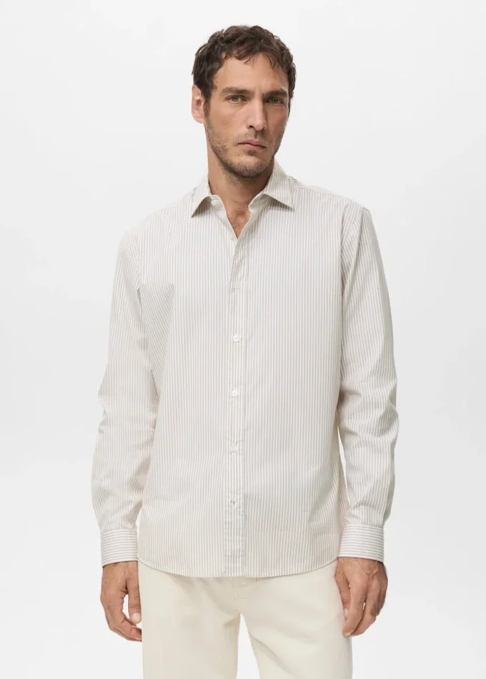 Regular Fit gestreiftes Baumwollhemd Regular Fit gestreiftes Baumwollhemd