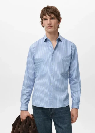 Regular Fit gestreiftes Baumwollhemd