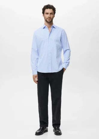Regular Fit gestreiftes Baumwollhemd