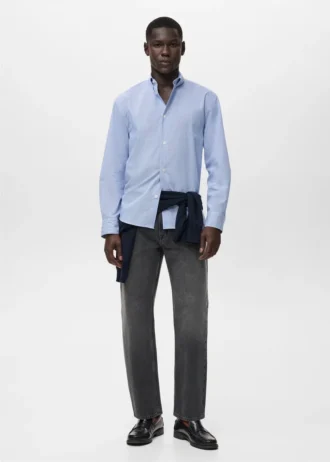 Regular Fit gestreiftes Baumwollhemd
