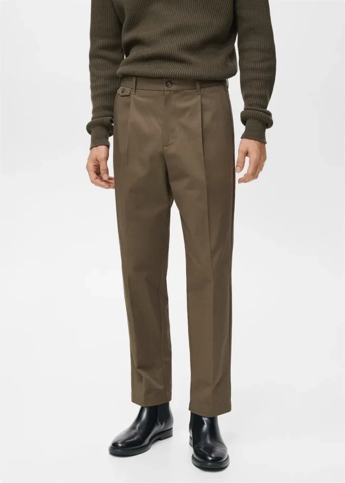Regular Fit-Hose aus Baumwolle mit Bundfalten Regular Fit-Hose aus Baumwolle mit Bundfalten
