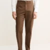 Regular Fit-Hose aus Baumwolle mit Bundfalten