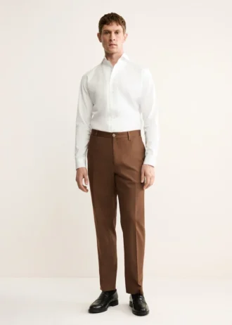 Regular Fit-Hose aus Baumwolle mit Bundfalten