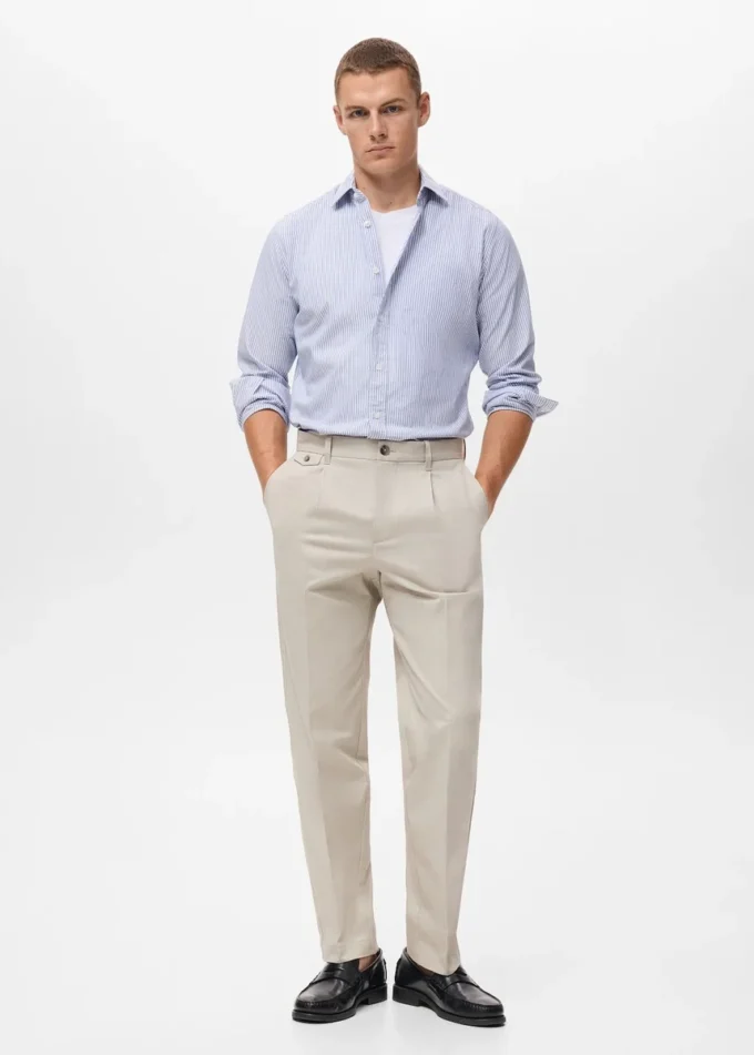 Regular Fit-Hose aus Baumwolle mit Bundfalten Regular Fit-Hose aus Baumwolle mit Bundfalten