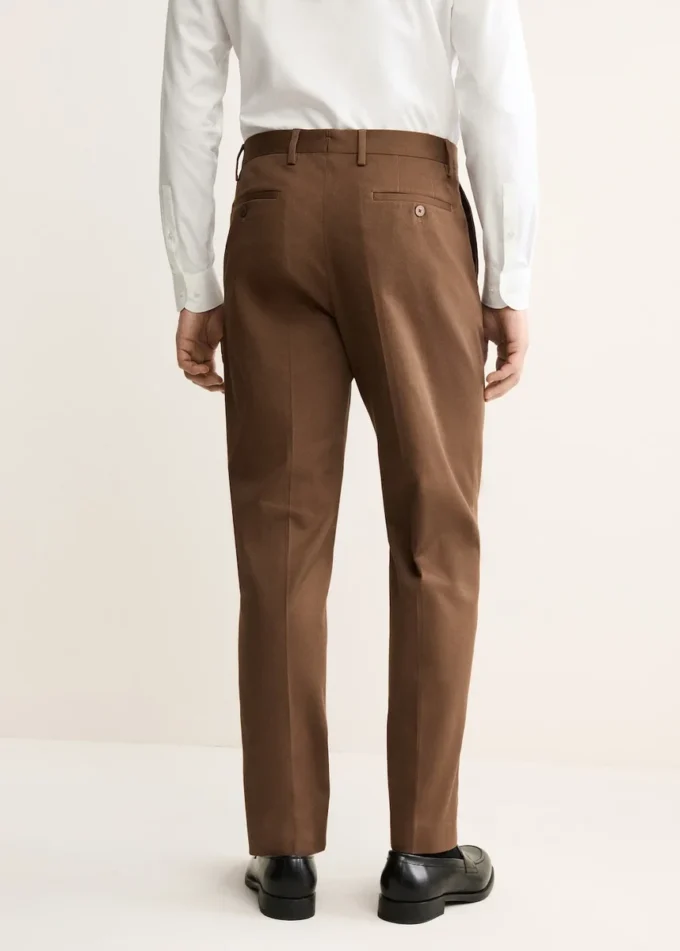 Regular Fit-Hose aus Baumwolle mit Bundfalten