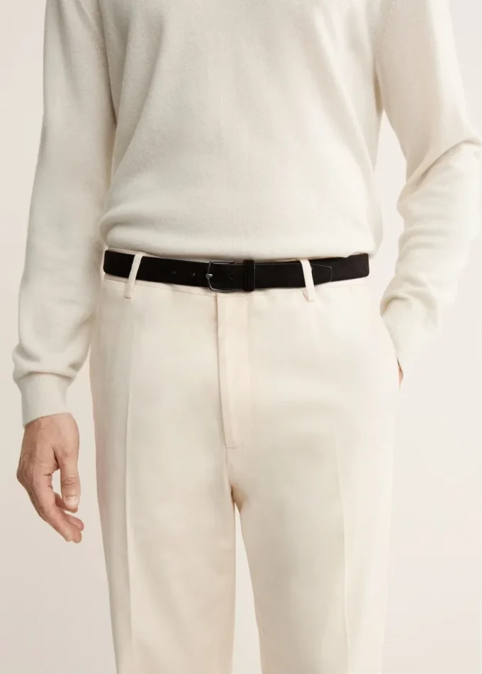 Regular Fit-Hose aus Baumwolle mit Bundfalten