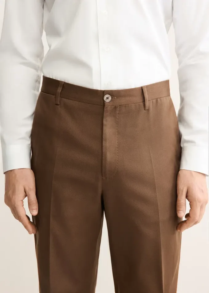 Regular Fit-Hose aus Baumwolle mit Bundfalten