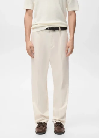 Regular-Fit-Hose mit Falten und fließendem Schnitt