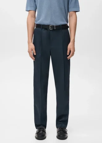 Regular-Fit-Hose mit Falten und fließendem Schnitt