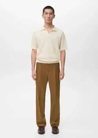 Regular-Fit-Hose mit Falten und fließendem Schnitt Regular-Fit-Hose mit Falten und fließendem Schnitt