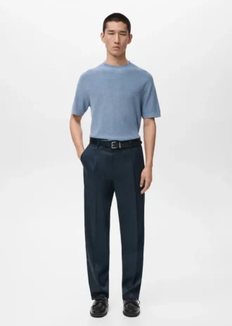 Regular-Fit-Hose mit Falten und fließendem Schnitt