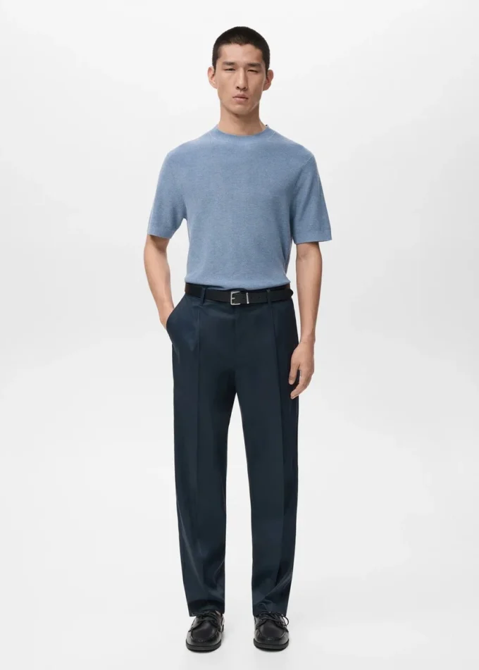 Regular-Fit-Hose mit Falten und fließendem Schnitt Regular-Fit-Hose mit Falten und fließendem Schnitt
