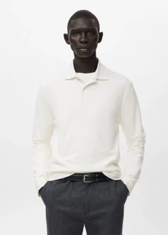 Regular-Fit-Strickpullover mit Polokragen