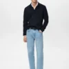 Regular-Fit-Strickpullover mit Polokragen
