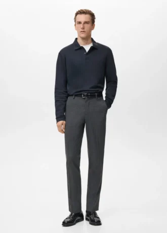 Regular-Fit-Strickpullover mit Polokragen
