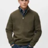 Regular-Fit-Sweatshirt aus Baumwolle mit Reißverschluss