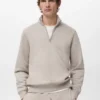 Regular-Fit-Sweatshirt aus Baumwolle mit Reißverschluss