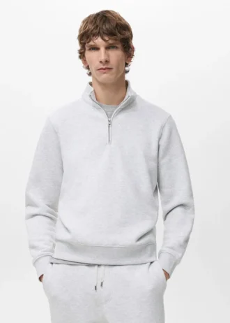 Regular-Fit-Sweatshirt aus Baumwolle mit Reißverschluss