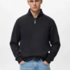 Regular-Fit-Sweatshirt aus Baumwolle mit Reißverschluss