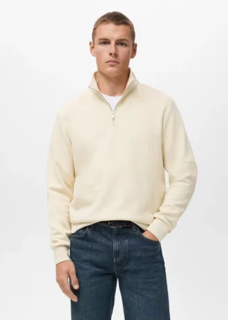 Regular-Fit-Sweatshirt aus Baumwolle mit Reißverschluss