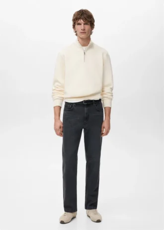 Regular-Fit-Sweatshirt aus Baumwolle mit Reißverschluss