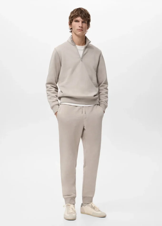 Regular-Fit-Sweatshirt aus Baumwolle mit Reißverschluss