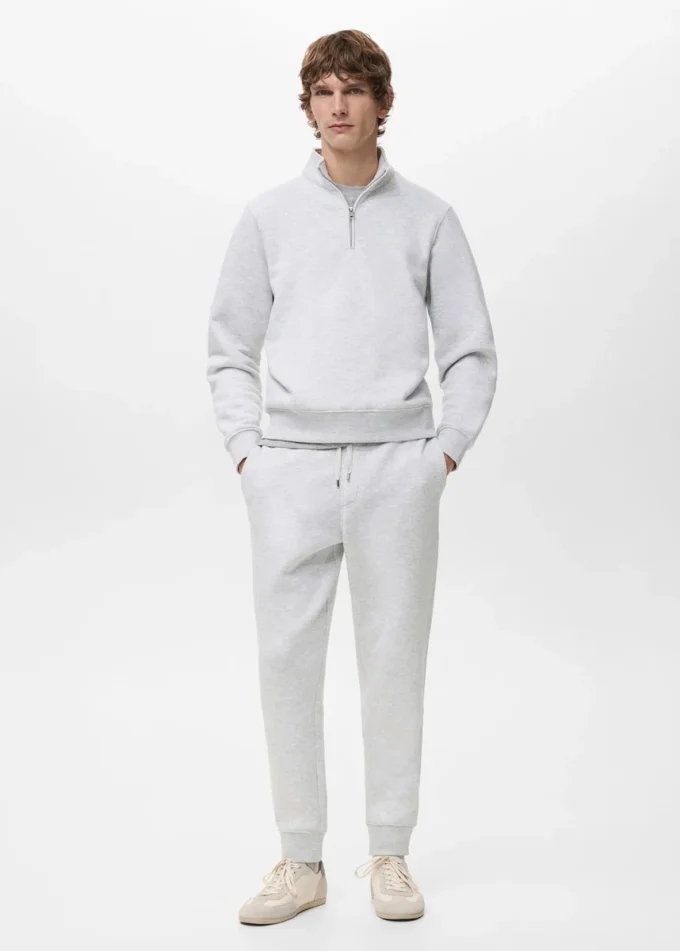 Regular-Fit-Sweatshirt aus Baumwolle mit Reißverschluss
